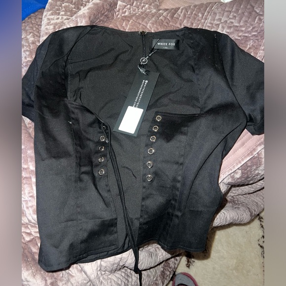 White Fox Black “Was Always You” Top in XS - Picture 2 of 4